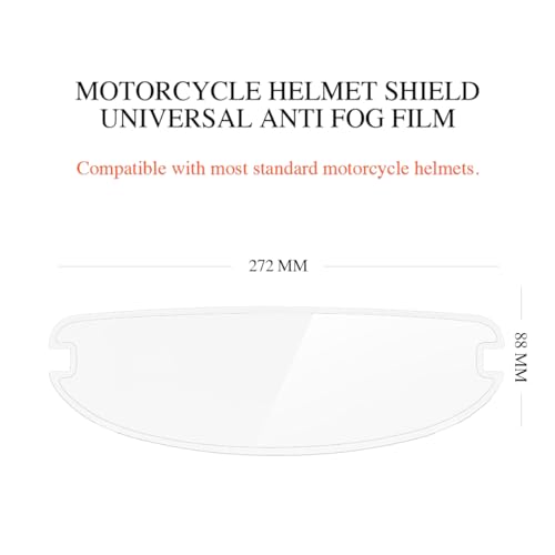Full Face Helmet Shield Anti Fog Film for Motorcycle Helmet Visor Insert Fog-Resistant 3.46" x 10.7" | Fog Free Clear Visor for Safe Riding in Humid Cold Weather,Long-Term Effects,Self Adhesive Edge Banding - size: Super Clear - Over 90 Seconds