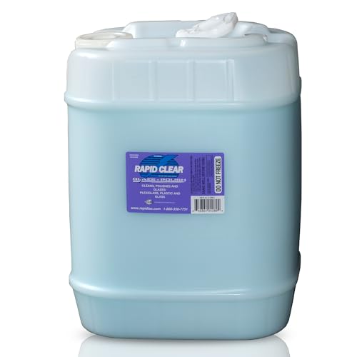 Rapid Clear Polish 640 oz | Final Cleaning and Polish for Vinyl Films, Wraps, Plexiglass, Glass, and Polycarbonates | Helps Prevent Water Spotting for Graphics Installation - size: 5 Gallon (640 Ounce)