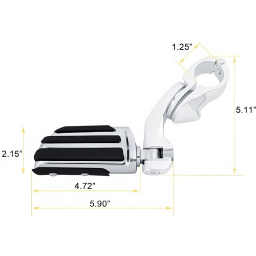 Motorcycle Footpegs 10mm Pilot Male Mount Style Footrests Fits for Harley Touring FLST Softail Dyna Sporster, Chrome#4 - color: Chrome#4