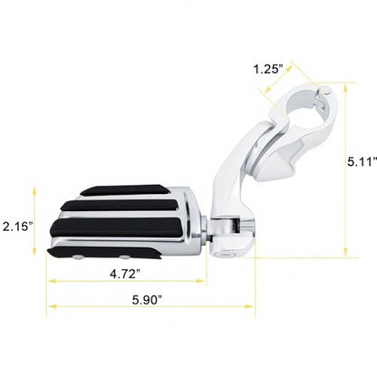 Motorcycle Footpegs 10mm Pilot Male Mount Style Footrests Fits for Harley Touring FLST Softail Dyna Sporster, Chrome#4 - color: Chrome#4