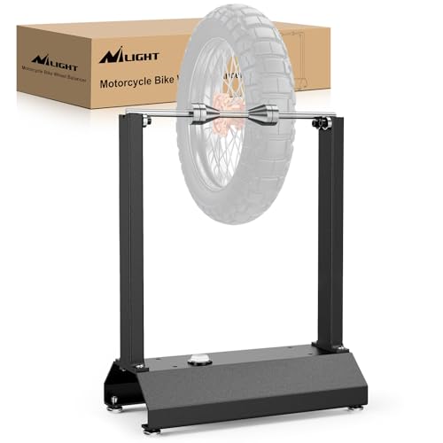 Nilight Motorcycle Bike Wheel Balancer, Tire Balancer Stand for Static & Dynamic Alignment, Heavy Duty Rim Balancing Tool with Adjustable Centering Cones for Most Motorcycles, Dirt Bikes, Sport Bikes - color: Motorcycle Bike Wheel Balancer