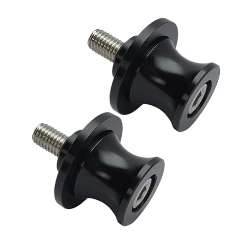 2pcs M8 X1.5 Motorcycle Swing Arm Spools Sliders CNC 8mm Swingarm Stand Screw Replacement for Honda Suzuki BMW Kawasaki（Black) - color: Black