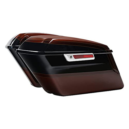 HR3 Auburn Sunglo & Black Hole With Rich Bourbon Hard Saddlebags Compatible with 2019 CVO Limited FLHTKSE (Replace for OEM) Fit for 2014-2023 Harley Touring Models - color: Auburn Sunglo & Black Hole With Rich Bourbon