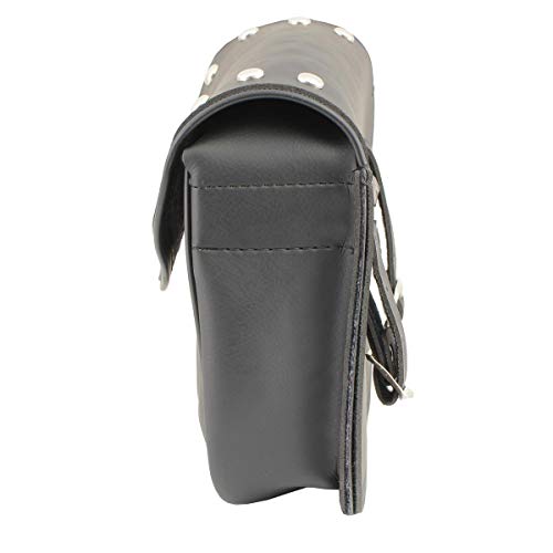 Milwaukee Leather SH633 Black PVC Extra Large 'Studded' Motorcycle Windshield Bag with Turn Lock - One Size