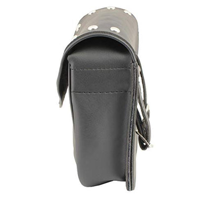 Milwaukee Leather SH633 Black PVC Extra Large 'Studded' Motorcycle Windshield Bag with Turn Lock - One Size