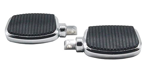 YHMOTO Motorcycle Mini Board Rider Floorboards Passenger Footpegs with Anti-Slip Rubber Universal for Harley Davidson Touring Street Glide Road King Electra Sportster Dyna Softail (Chrome) - color: Chrome