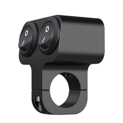 Motorcycle Handlebar Switch 22mm Waterproof Off Button Dual Toggle for Driving Lamp Control Compatible Motorbike Accessories and ATV Lights