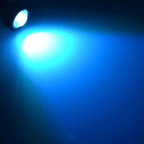 4Pcs 23mm DC 12V Black shell Eagle Eye Cob LED Car Fog DRL Daytime Running Light Backup Reverse Tail Rock Lights Headlights Signal Lamp Small bulb use for car and motorcycle (Ice blue) - color: Ice blue