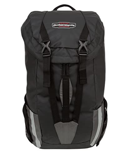 Fieldline Motorcycle All Weather Backpack, Black, Works with Backrest and Sissy Bar Large