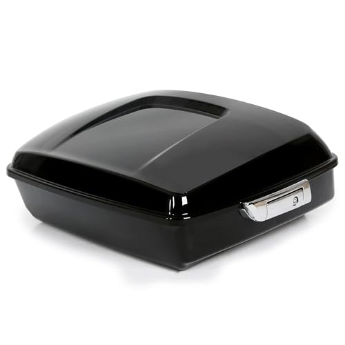 ECOTRIC Chopped Motorcycle Trunk Compatible with 2014-2024 Harley Touring Models Touring Street Road Glide Road King Tail Box Black - color: Black, size: Chopped Motorcycle Trunk