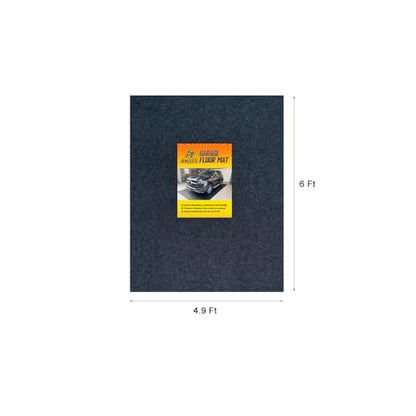 Oil Spill Mat 4.9'x6' - Absorbent & Waterproof Garage Flooring Mats for Under Car - Reusable, Washable, Non-Slip, Anti-Leak - Protects Driveway from Oil & Liquids - Cuttable Polyester Mat - size: 4.9'×6'