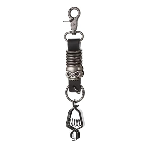 Heavy Duty Glove & Hat Clip with Carabiner, All-Metal Spring Clamp Work Glove Holder for Tool Belt, Harness, Backpack - style: Punk Skull