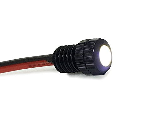 Oznium BRIGHTEST Light Bolt - Flush Mount 12V LED Light for Bumper, Grille, Cars Interior, Dash, Ambient Lighting, Motorcycle w/SLEEK Aluminum Housing & Screw Nut (6 mm Black, Cool White LED) - color: 12,000K Cool White LED, size: 6mm (about 15/64")