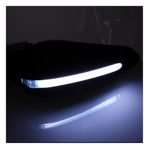 Motorcycle Windproof Handlebar Handguard 1 Pair Brake Lever Guard with Light Hand Shield Protector for Motorcycle - color: White-light black