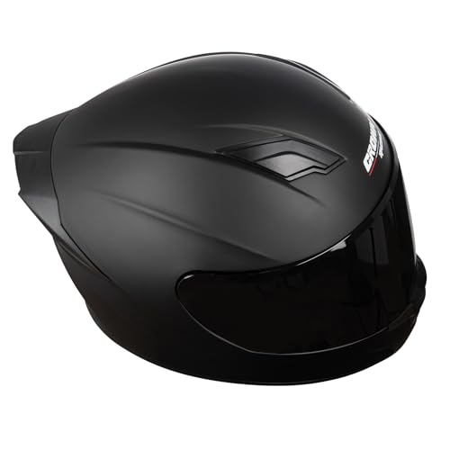 F-700 Full Face Motorcycle Helmet for Adults, DOT FMVSS 218 Certified Street Bike Helmet with Tinted Shield, Clear Replacement Visor and Removable Liner - color: Matt Black