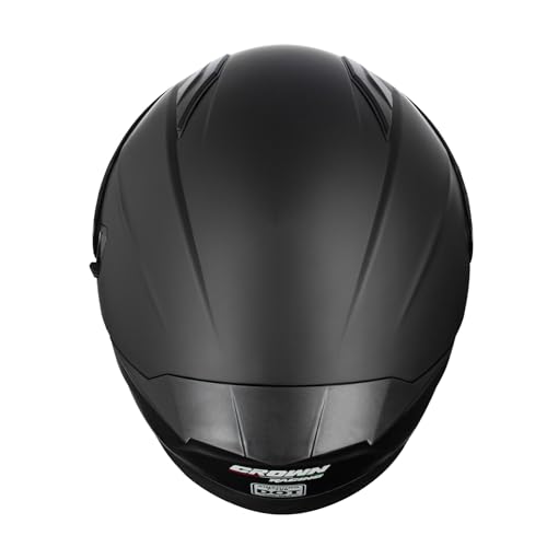 F-700 Full Face Motorcycle Helmet for Adults, DOT FMVSS 218 Certified Street Bike Helmet with Tinted Shield, Clear Replacement Visor and Removable Liner - color: Matt Black