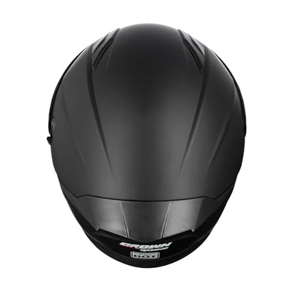 F-700 Full Face Motorcycle Helmet for Adults, DOT FMVSS 218 Certified Street Bike Helmet with Tinted Shield, Clear Replacement Visor and Removable Liner - color: Matt Black