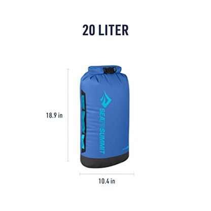 Sea to Summit Big River Dry Bag, Heavy-Duty Dry Storage, 20 Liter, Surf Blue - color: Surf Blue, style: 20 Liter