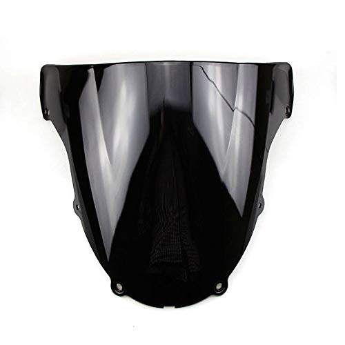 Motorcycle Double Bubble Smoke Windshield for Kawasaki ZX6R 636 2003 2004 ZX-6R 03 04 ZX636 ABS Plastic Windshield Windscreen Black - color: 2