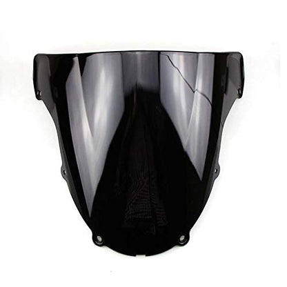Motorcycle Double Bubble Smoke Windshield for Kawasaki ZX6R 636 2003 2004 ZX-6R 03 04 ZX636 ABS Plastic Windshield Windscreen Black - color: 2