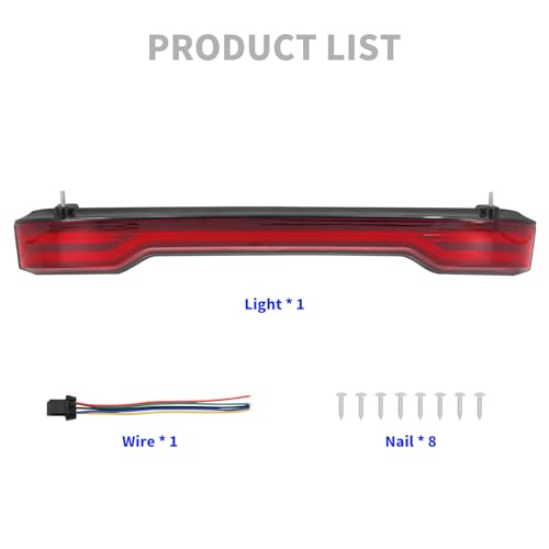 King Tour Trunk LED Tail Light Running Brake Turn Signal Lamp Kit Fit for Harley Touring Road King Road Street Electra Glide Tri Glide Ultra Limited 2014-2023 (Red) - color: Red 2