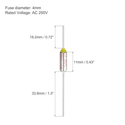 MECCANIXITY 10 Pcs Metal Temperature Thermal Fuse SF90 90C 194F 10A 250V Cutoff Thermal Fuse with 20 Pcs BN1.25 Bare Terminal Butt Connector - style: SF90