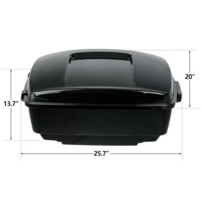 TCMT King Motorcycle Trunk Box Backrest Two Up Mounting Rack Top Rack Fit For Harley Touring 1997-2008 Electra Glide Road Glide Street Glide Pack - color: No Speaker Holes: Style D Black Rack
