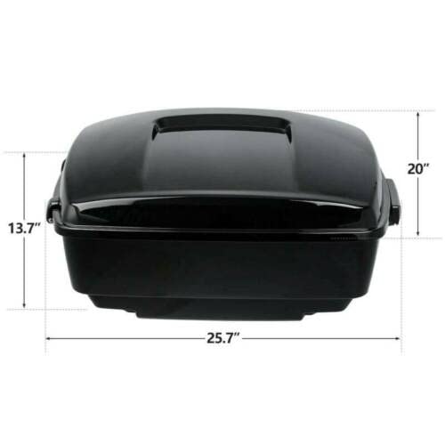 TCMT King Motorcycle Trunk Backrest Pad 2 Up Mount Rack Top Rack Fit For Harley Touring 1997-2008 Electra Glide Road Glide Street Glide Pack - color: No Speaker Holes: Style D Chrome Rack