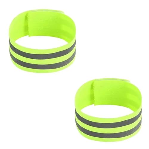 26pcs Reflective Bands Elastic Armband Wristband Ankle Leg Straps Kids Safety Reflector Tape Straps for Night Jogging Biking Running - color: Green
