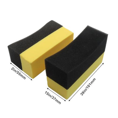 6 Pcs Wet Tire Shine Applicator Pad, Multi-Surface Polishing Sponges, Tire Applicator Dressing Shine Sponge for Car Glass, Painted Steel, Porcelain