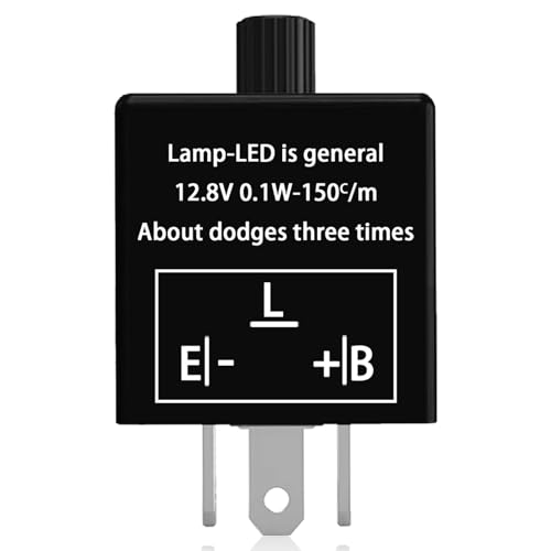 Flasher Relay for LED Turn Signal CF14 LED Flasher Relay 3-Pin 12V LED Electronic Turn Signal Flash Plugin Flasher for Lights Fix Hazard Warn Hyper Blink Flash CF-14 EP35(Adjustable) - size: CF14 Adjustable