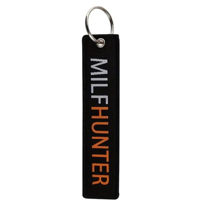 PrimeSecrets Keychains for Motorcycle, Scooter, Car, Mopes, ATV, Backpack Gift Men Women Street Racing Auto Parts Accessories - color: Milf Hunter