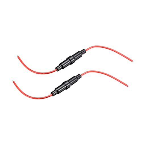 uxcell Inline Screw Type Fuse Holder 18 Gauge AWG 2Pcs for 6mm x 30mm Tube Fuse - size: 18 AWG