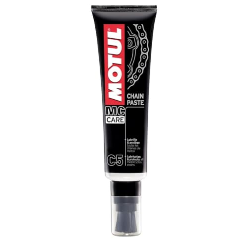 Motul Motorcycle Chain Care Bundle – C5 Chain Paste + C1 Chain Cleaner & C2 Chain Lube Kit w/Brush & Gloves Road Motorcycle Maintenance Kit