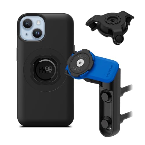 Quad Lock Brake/Clutch Motorcycle Phone Mount with Vibration Dampener and MAG Phone Case for iPhone 14 - size: iPhone 14