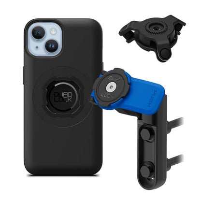 Quad Lock Brake/Clutch Motorcycle Phone Mount with Vibration Dampener and MAG Phone Case for iPhone 14 - size: iPhone 14