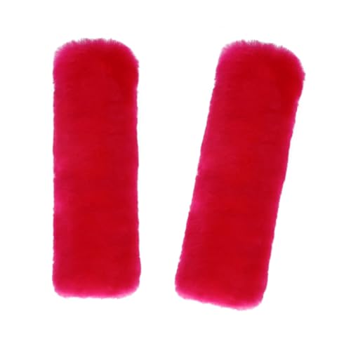 Soft & Cozy Australian Sheepskin Car Seat Belt Covers,2 Pack Fluffy Seatbelt Pads, Genunie Sheepskin Fur Shoulder Straps Cushions for Adults Kids Women and Men (Korea Red) - color: Korea Red