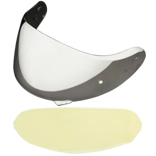 Neotec 2 Helmet Visor Replacement.CNS-3 Motorcycle Helmet Shield UV Protection Compatible with Neotec 2 (Silver+Anti Fog Film) - color: Anti Fog Film+silver