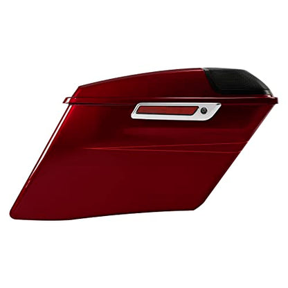 HR3 Velocity Red Sunglo (Pinstripe) 4" Stretched Hard Saddlebags w/Speaker Lids Compatible with 2017 Road Glide Special FLTRXS Street Glide Special FLHXS (Replace for OEM) - color: Velocity Red Sunglo (Pinstripe)