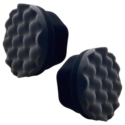 2 Pcs Large Tire Shine Applicator, Reusable Tire Dressing Applicator Wave Contoured, Tire Sponge Pads for Car Detailing Cleaning, 4.33 inch - size: 4.33inch-2 Black