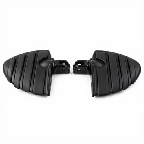 Matte Black Wing Style Motorcycle Foot Pegs Compatible with Harley Touring Road King Street Glide Softail Dyna Sportster, Wide Adjustable Footrests with Male Mount Clevis - color: Matte Black#50