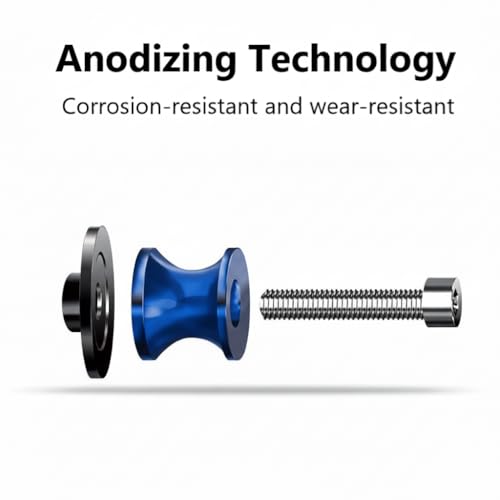 Motorcycle Swingarm Spools - Dual-Layer CNC Aluminum Anti-Drop Sliders fit for YAMAHA MT-09 SP Tracer 900 FZ-09 (2014-2026) 6mm Stand Bobbins with Anodized Finish (Blue) - color: Blue