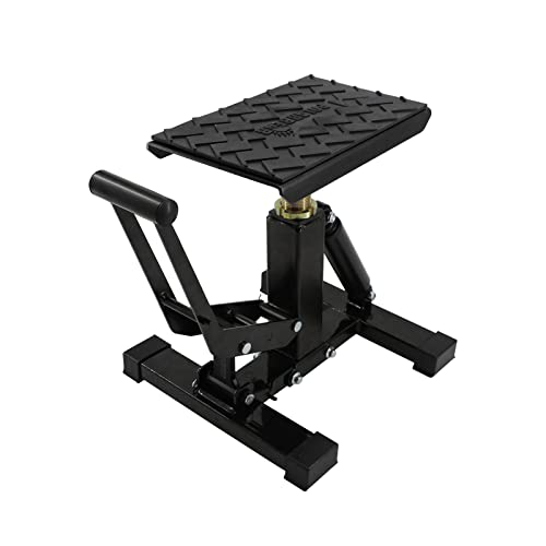POLARBEAR Dirt Bike Stand Adjustable Jack Stand 1200Lbs Capacity Engine Stand Vertical Rise Easy Operated for ATV Dirt Bike Maintenance Lightweight(Black) - color: Black