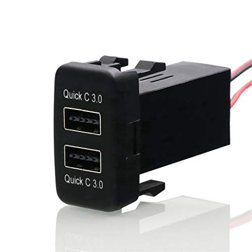 QC3.0 Dual USB Power Socket, Quick Charge Car Charger USB Adapter for Smart Phone PDA Android GPS Use for Toyota VIGO - color: Type B (2QC3.0 Port)