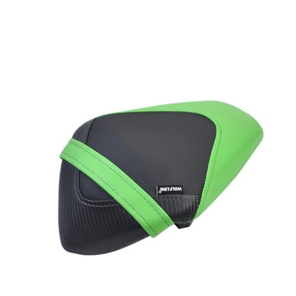 Motorcycle Rear Pillion Seat for Ninja400 Z400 2018-2024 (Rear Seat-Green) | Soft PU Leather Rear Pillion Seat Pad Set Rear Pillion Seat - color: Rear Seat-Green