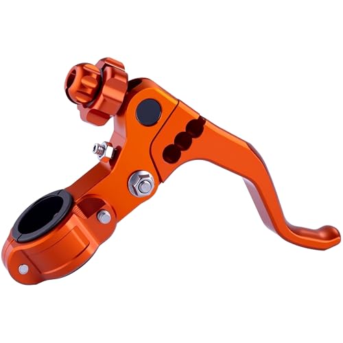 7/8‘’ 22mm Universal Motorcycle CNC Short Stunt Clutch Lever Aluminum Alloy Clutch Handlebar Compatible with Most Motorcycles Dirt Bike-Orange - color: Orange