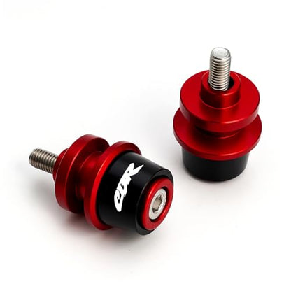 MOWOK Fit for CBR 600RR 1000RR CBR150 CBR100F CBR1000RR CBR600RR CBR1100XX CBR400RR CBR400F CBR450SR CBR900RR CBR954RR Motorcycle Swing Arm Spools Sliders M8 SwingArm stand screws (Red) - color: Red