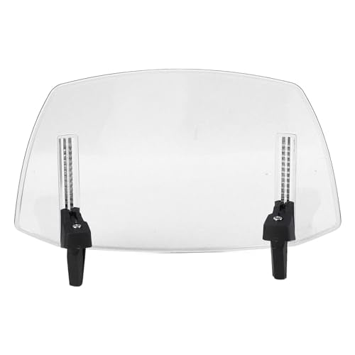 Universal Motorcycle Wind Deflector, Adjustable Clip On Windscreen Extension for Wind Rain and Debris Protection, with Enhanced Riding Comfort and Noise Reduction, Compatible with - color: Transparent