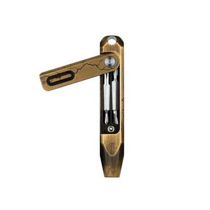 OKNIFE Otacle D1 Cracked Brass Small EDC Multi Bit Pocket Screwdriver, 8 in 1 Mini Precision Screwdriver Set, S2 Steel Magnetic Bits for Work or Daily Use - color: Cracked Brass