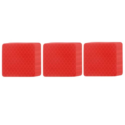 PATIKIL Reflective Stickers (Square, Red) (50 Pcs) High Visibility Safety Reflective Tape Adhesive Waterproof Warning Strips for Car/Motorcycle/Helmet/Trailer Truck - color: Red, size: Square